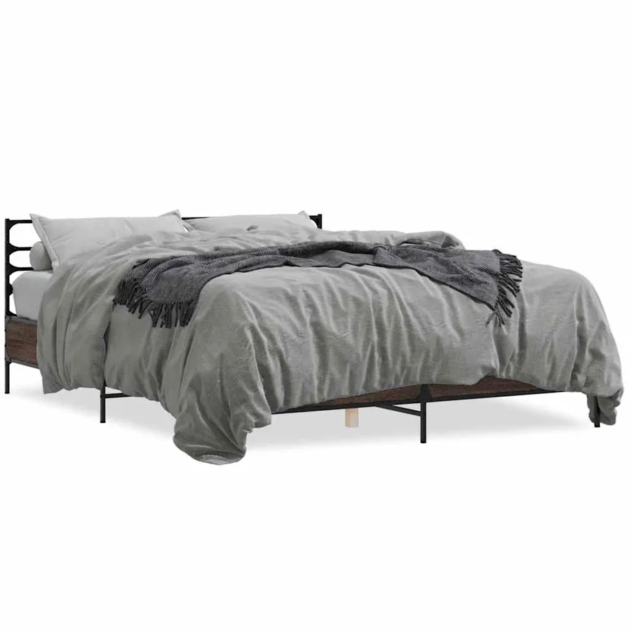 Cadre de lit sans matelas chêne marron 150x200 cm - 2