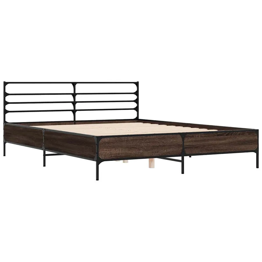 Cadre de lit sans matelas chêne marron 150x200 cm - 3