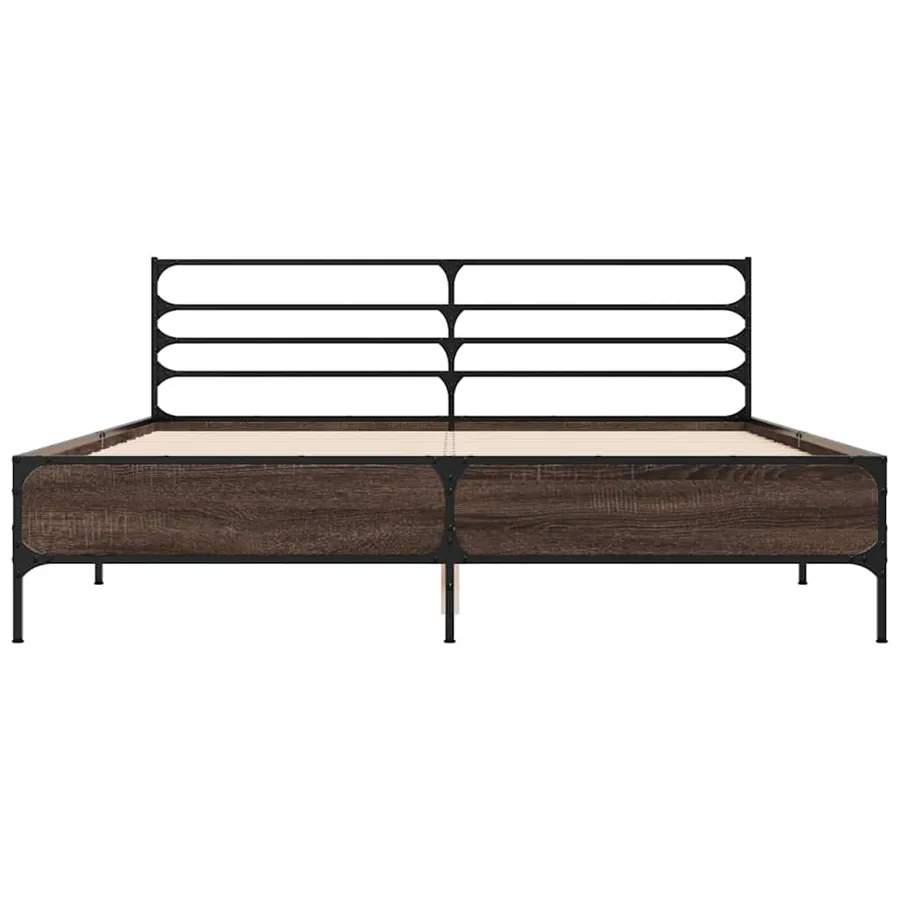 Cadre de lit sans matelas chêne marron 150x200 cm - 4