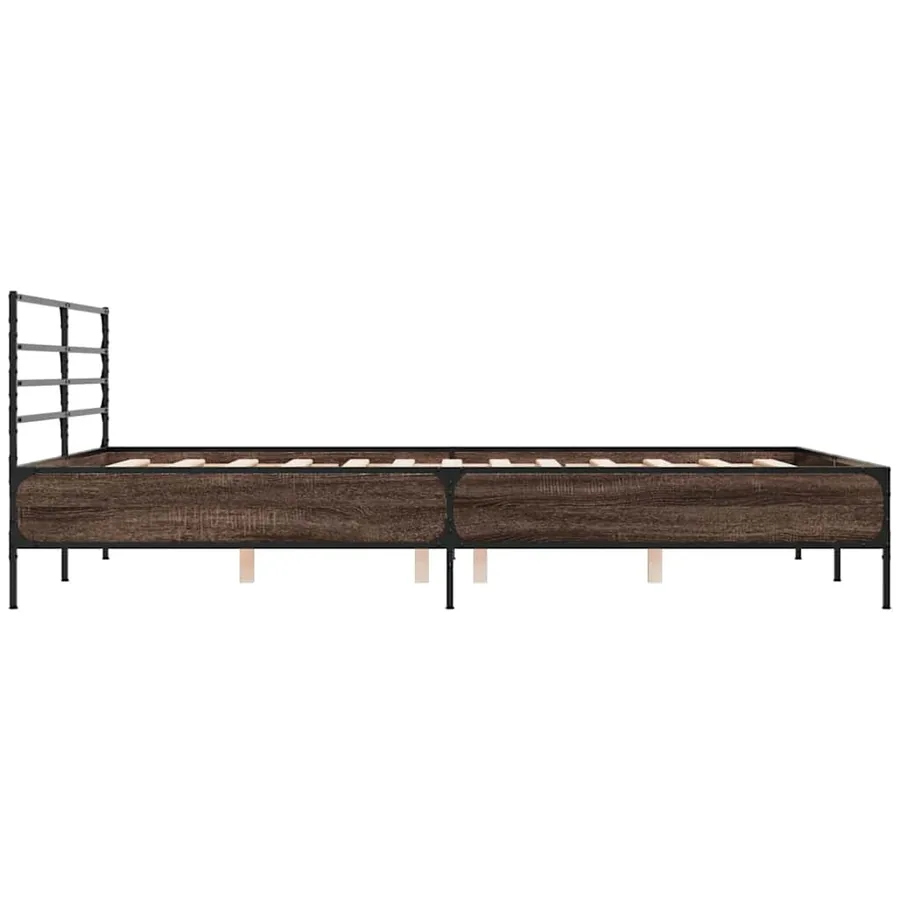Cadre de lit sans matelas chêne marron 150x200 cm - 5