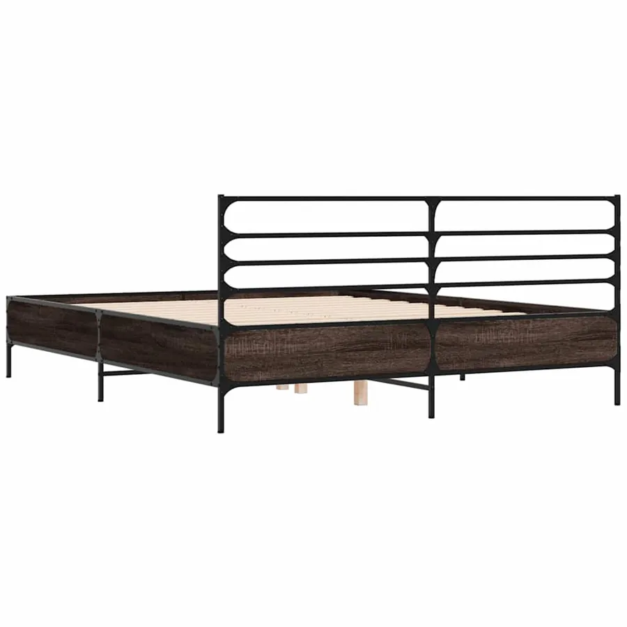 Cadre de lit sans matelas chêne marron 150x200 cm - 6
