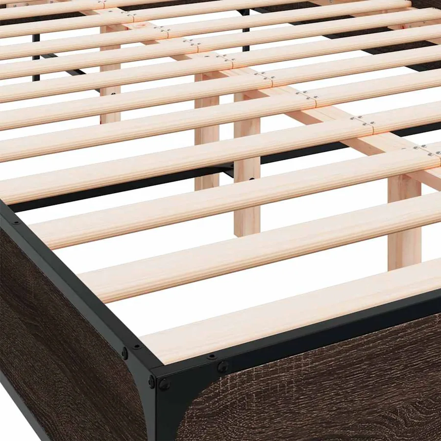 Cadre de lit sans matelas chêne marron 150x200 cm - 7