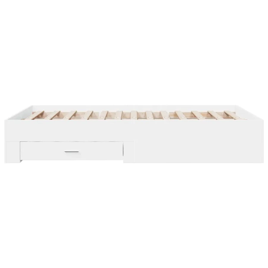 Cadre de lit avec tiroirs sans matelas blanc 135x190 cm - 5