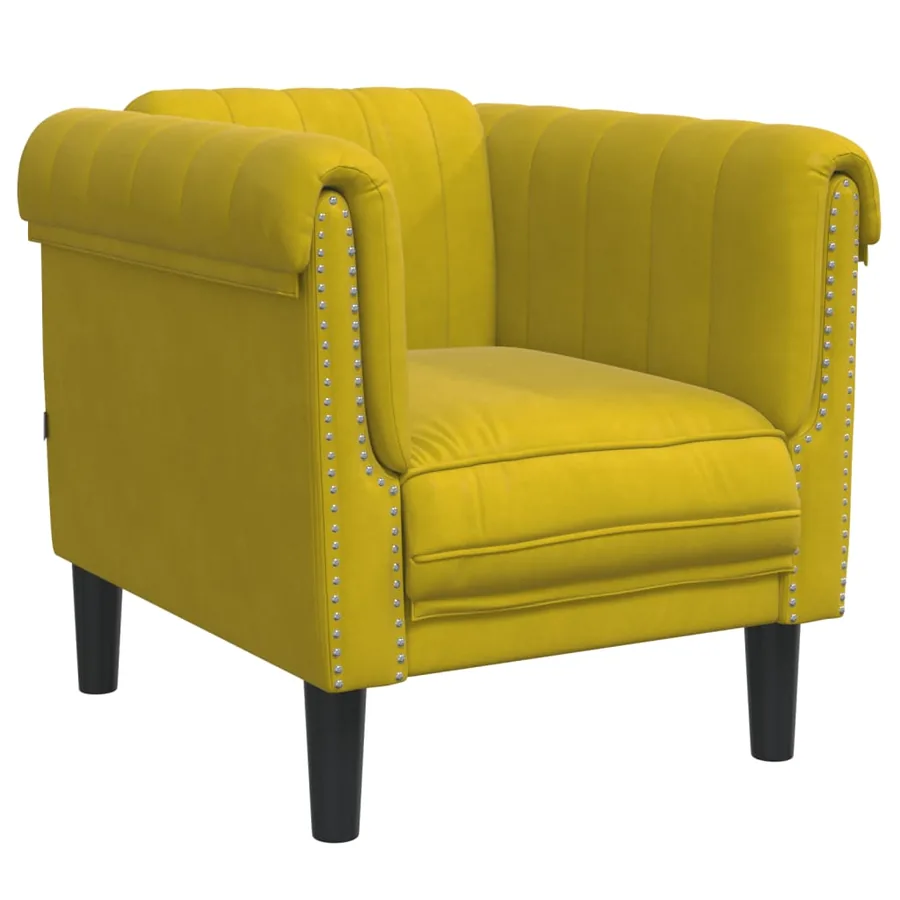 Ensemble de canapés 3 pcs jaune velours - 4