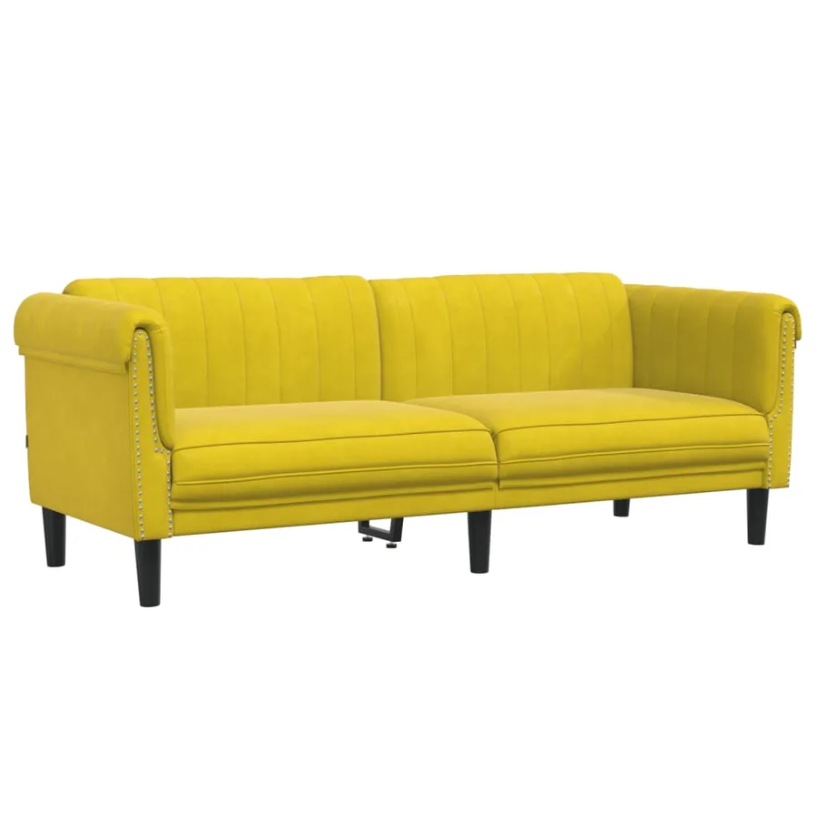 Ensemble de canapés 3 pcs jaune velours - 5