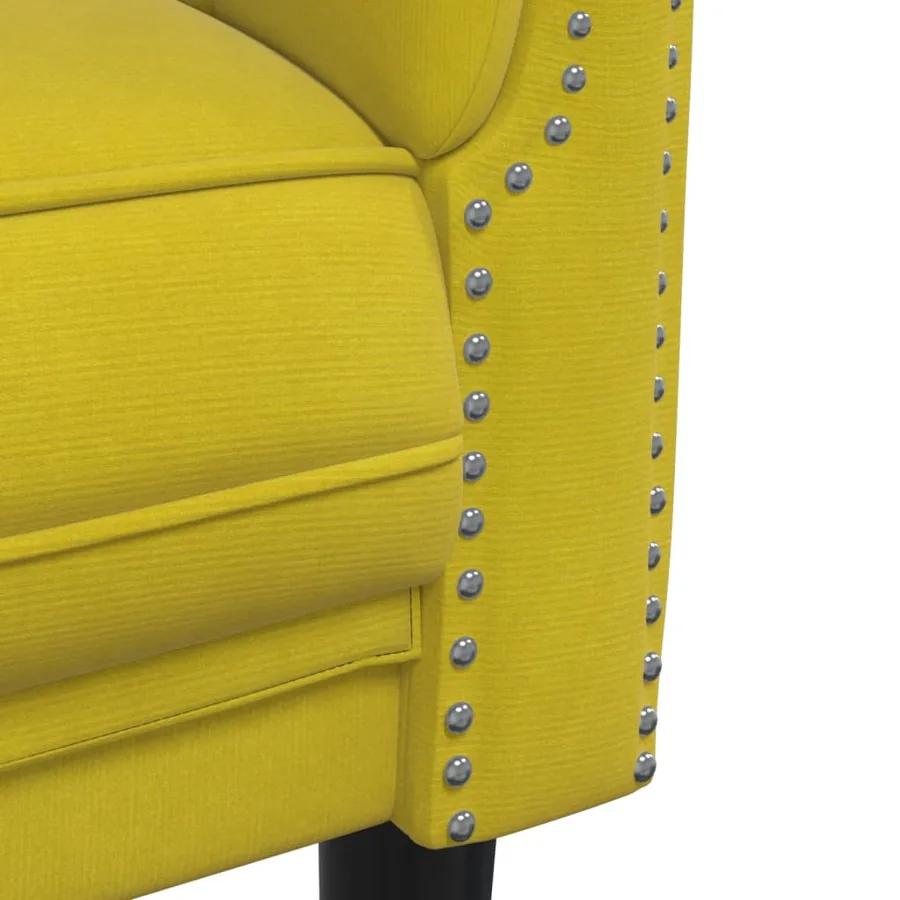 Ensemble de canapés 3 pcs jaune velours - 7