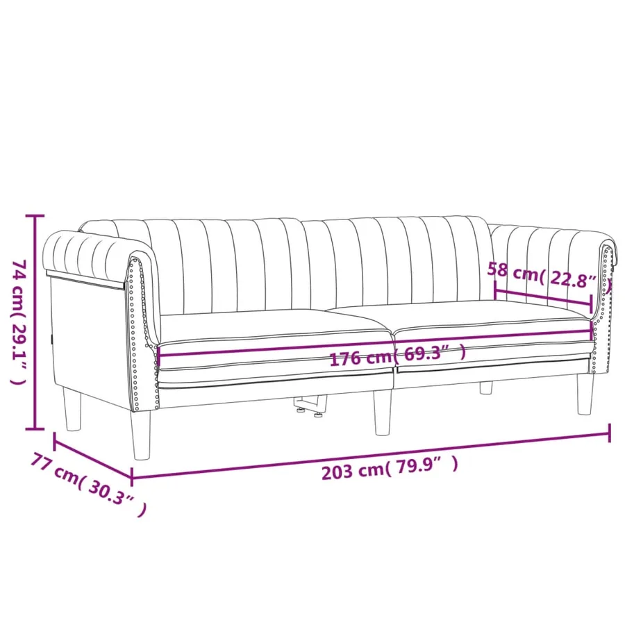 Ensemble de canapés 3 pcs jaune velours - 9