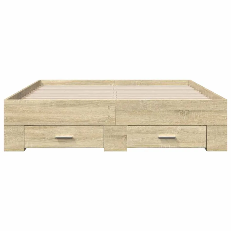 Cadre de lit avec tiroirs sans matelas chêne sonoma 135x190 cm - 4