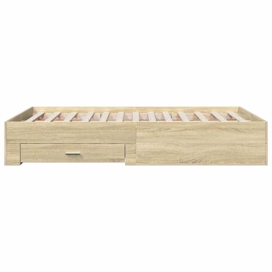 Cadre de lit avec tiroirs sans matelas chêne sonoma 135x190 cm - 5