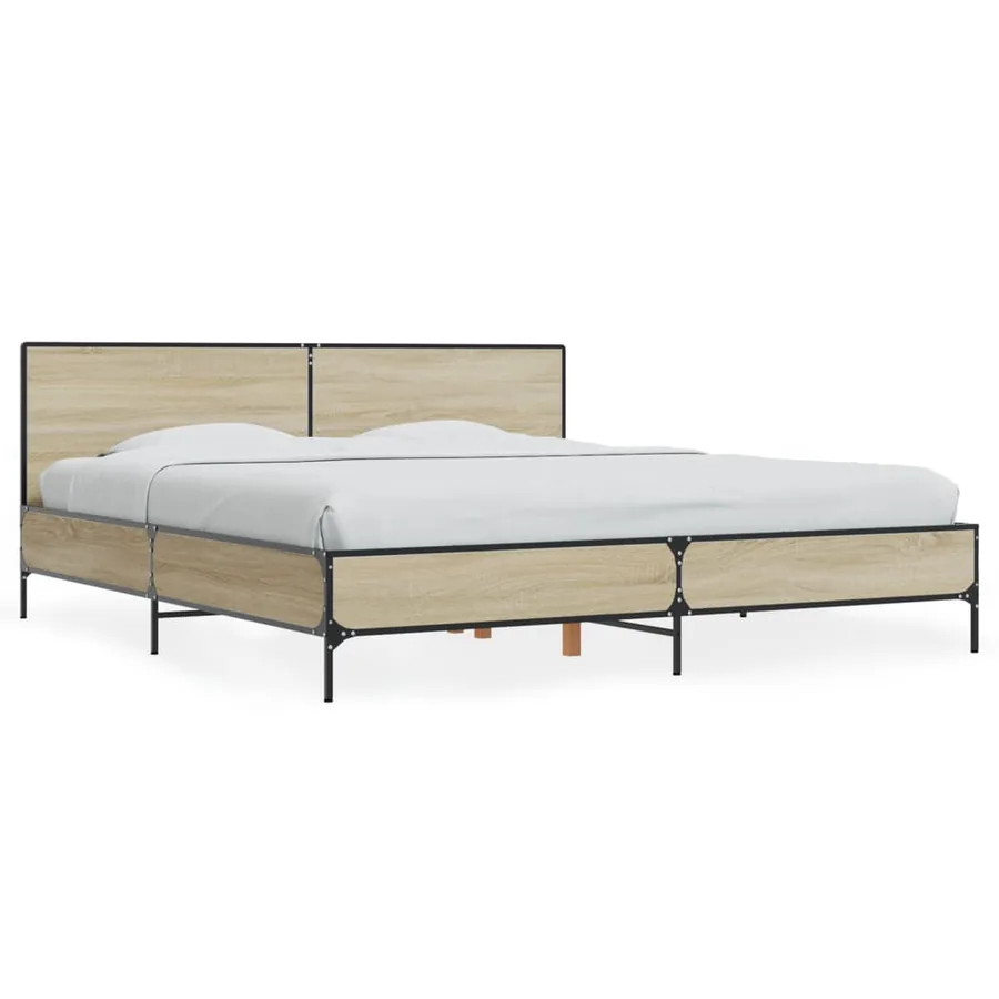 Cadre de lit sans matelas chêne sonoma 180x200 cm - 2