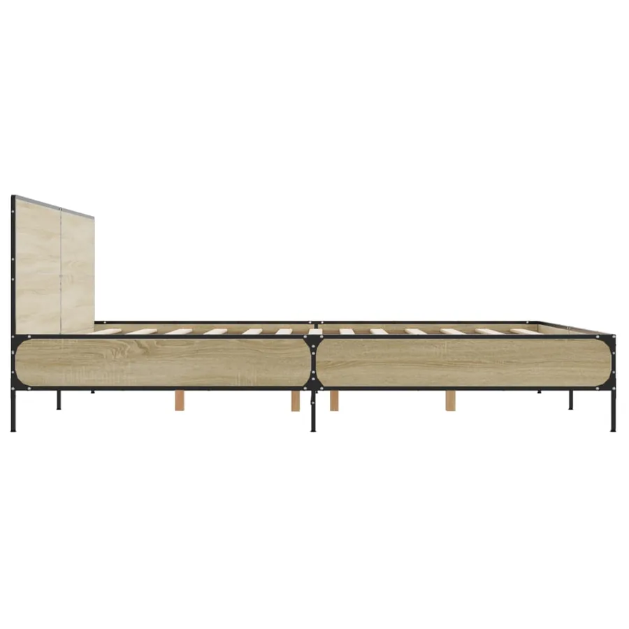 Cadre de lit sans matelas chêne sonoma 180x200 cm - 5