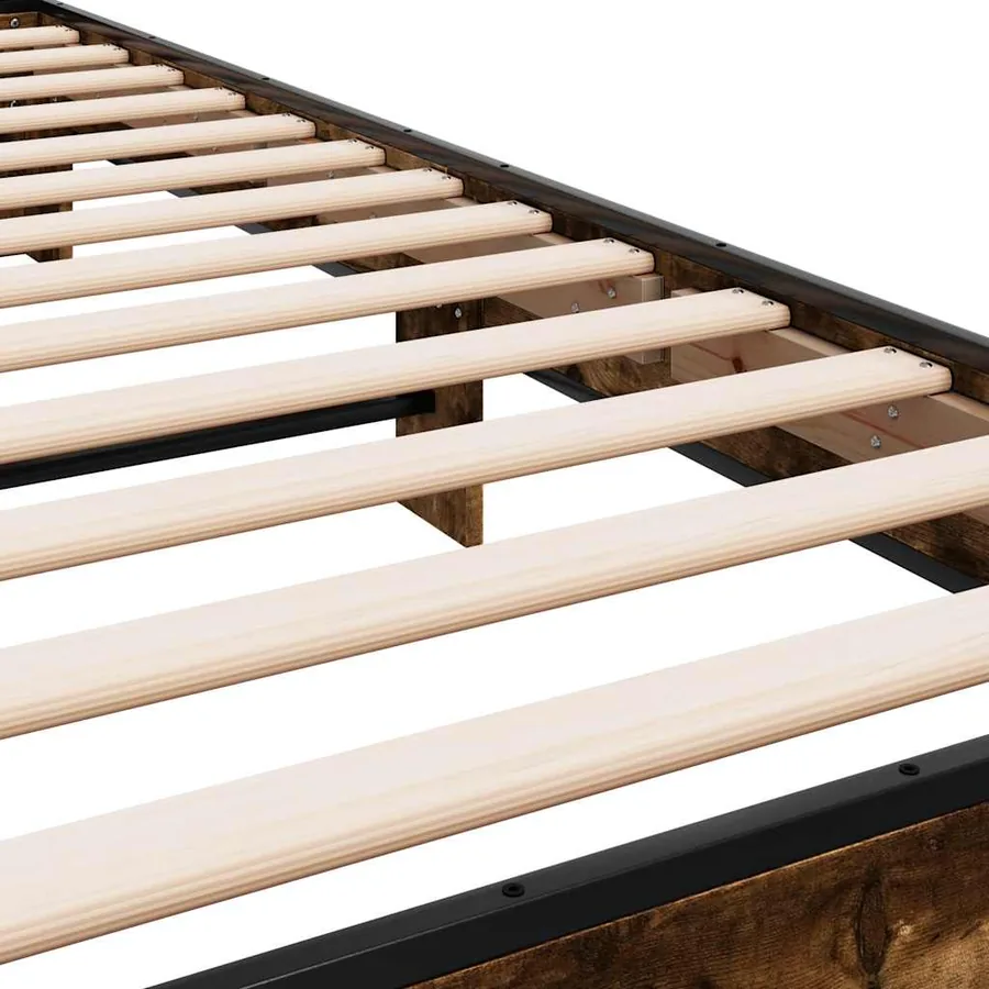 Cadre de lit sans matelas chêne fumé 90x200 cm - 7