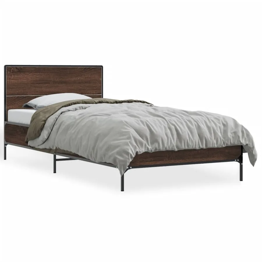 Cadre de lit sans matelas chêne marron 100x200 cm - 2