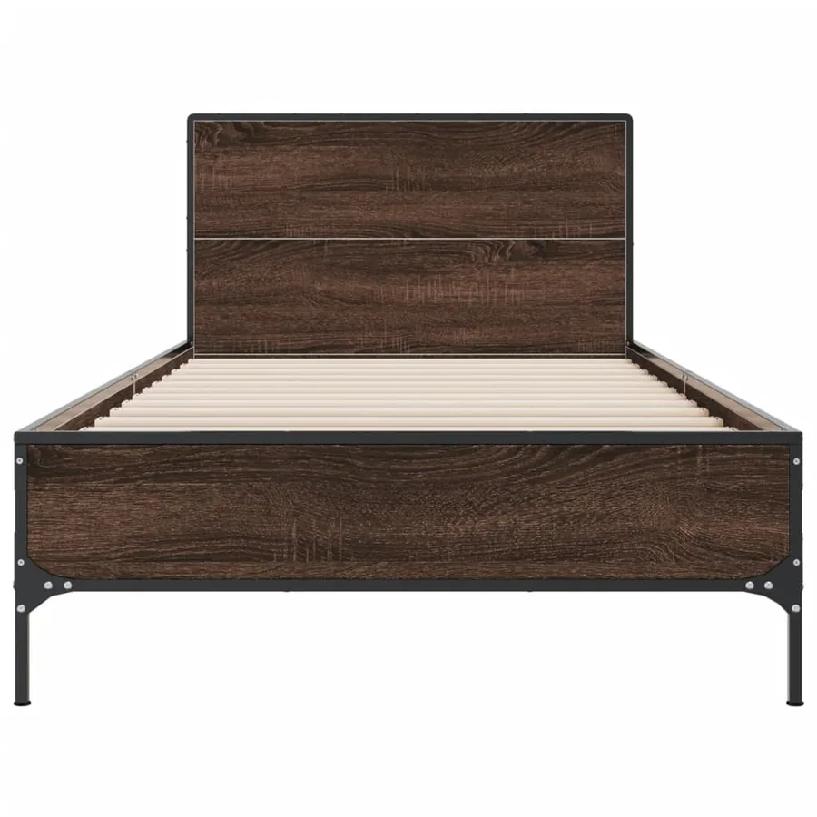 Cadre de lit sans matelas chêne marron 100x200 cm - 4