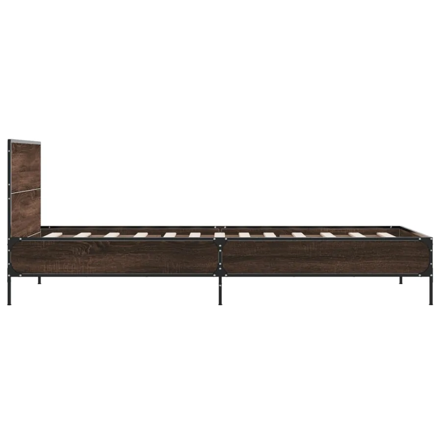 Cadre de lit sans matelas chêne marron 100x200 cm - 5