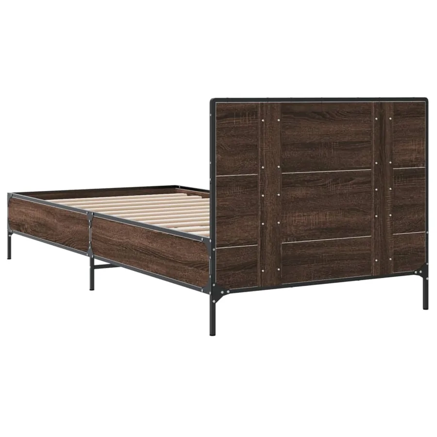 Cadre de lit sans matelas chêne marron 100x200 cm - 6
