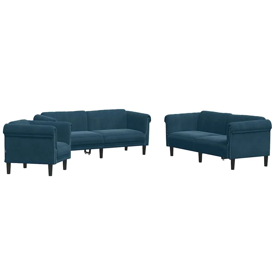 Ensemble de canapés 3 pcs bleu velours - 2