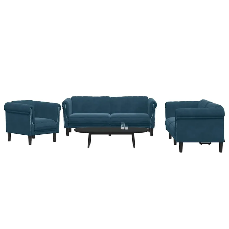 Ensemble de canapés 3 pcs bleu velours - 3