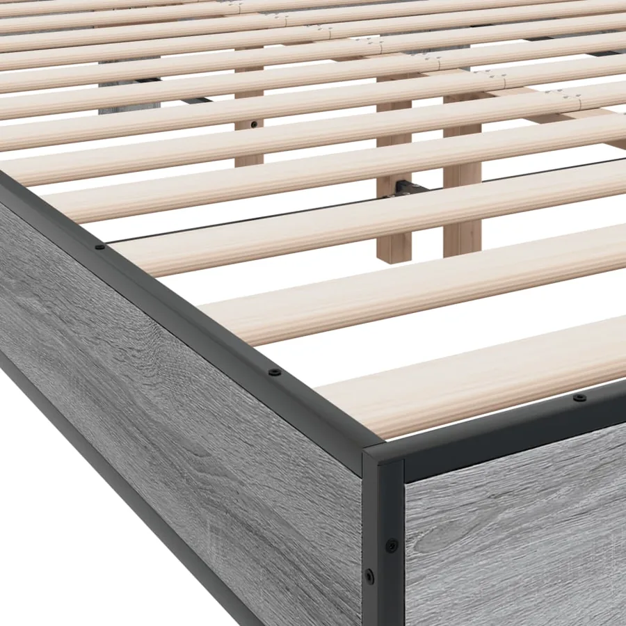 Cadre de lit sans matelas sonoma gris 135x190 cm - 7