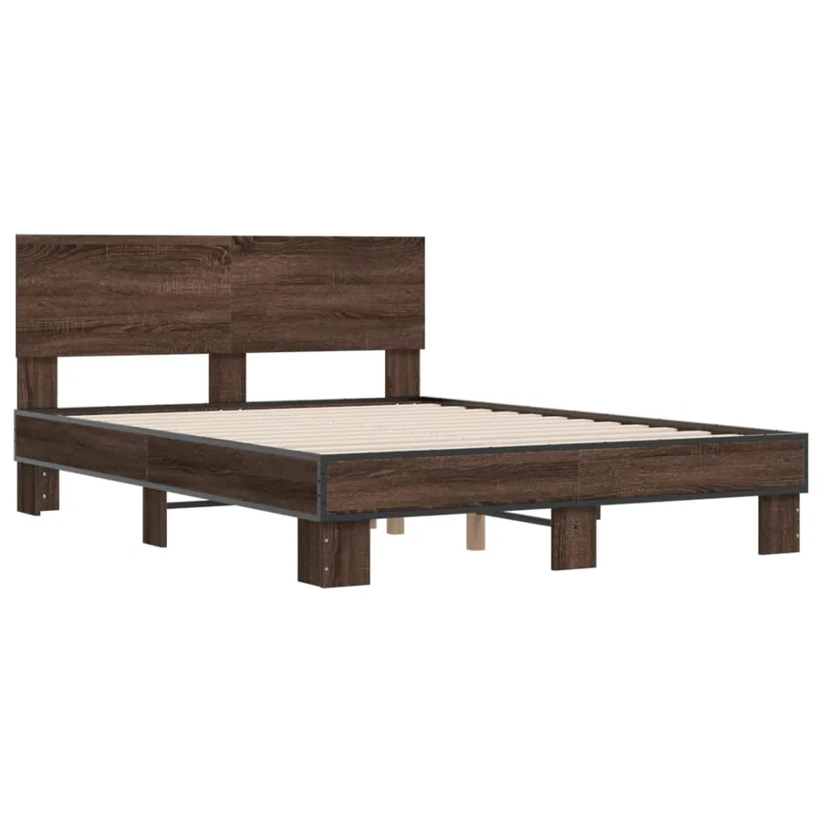 Cadre de lit sans matelas chêne marron 140x200 cm - 3
