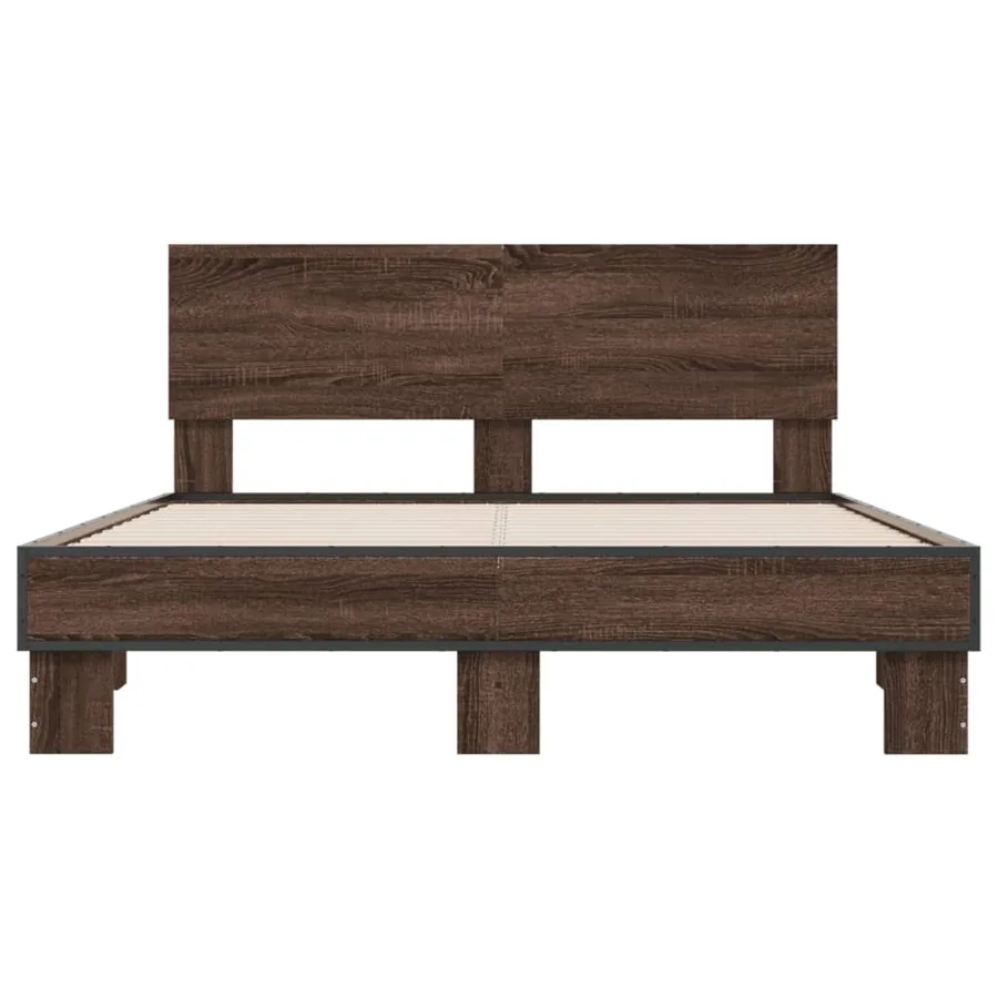 Cadre de lit sans matelas chêne marron 140x200 cm - 4