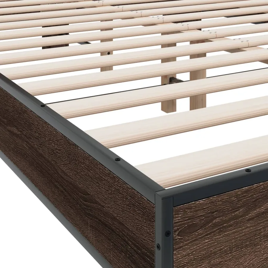Cadre de lit sans matelas chêne marron 140x200 cm - 7