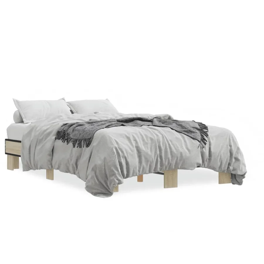 Cadre de lit sans matelas chêne sonoma 120x200 cm - 2