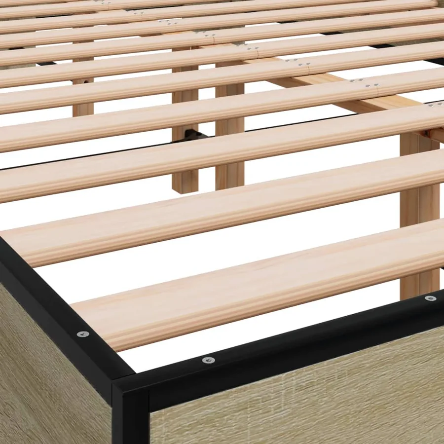 Cadre de lit sans matelas chêne sonoma 120x200 cm - 7