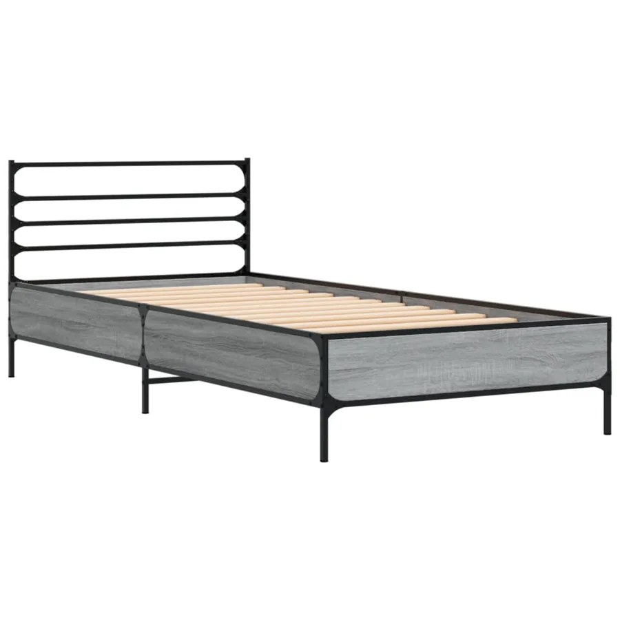 Cadre de lit sans matelas sonoma gris 90x200 cm - 3