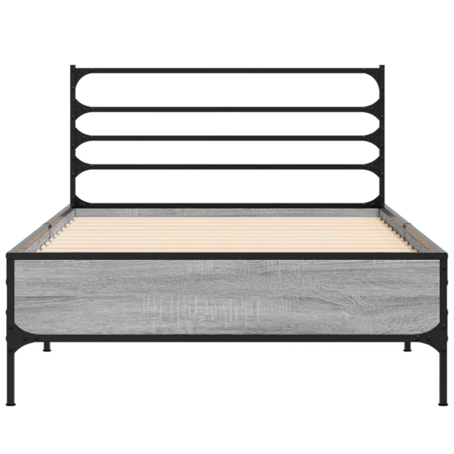Cadre de lit sans matelas sonoma gris 90x200 cm - 4