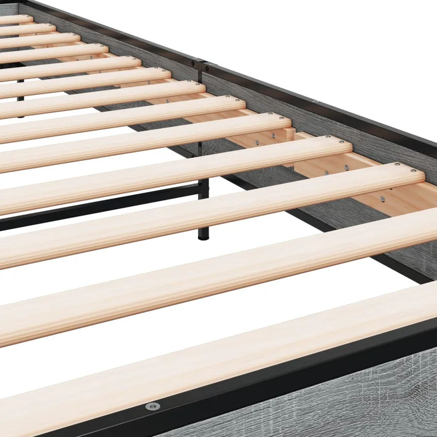 Cadre de lit sans matelas sonoma gris 90x200 cm - 7