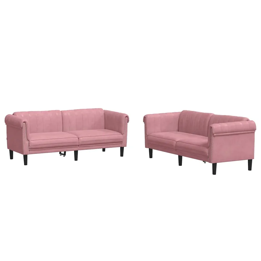 Ensemble de canapés 2 pcs rose velours - 2