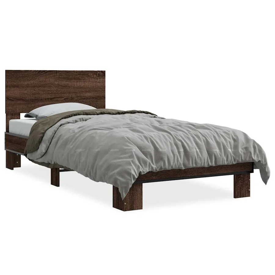Cadre de lit sans matelas chêne marron 75x190 cm - 2