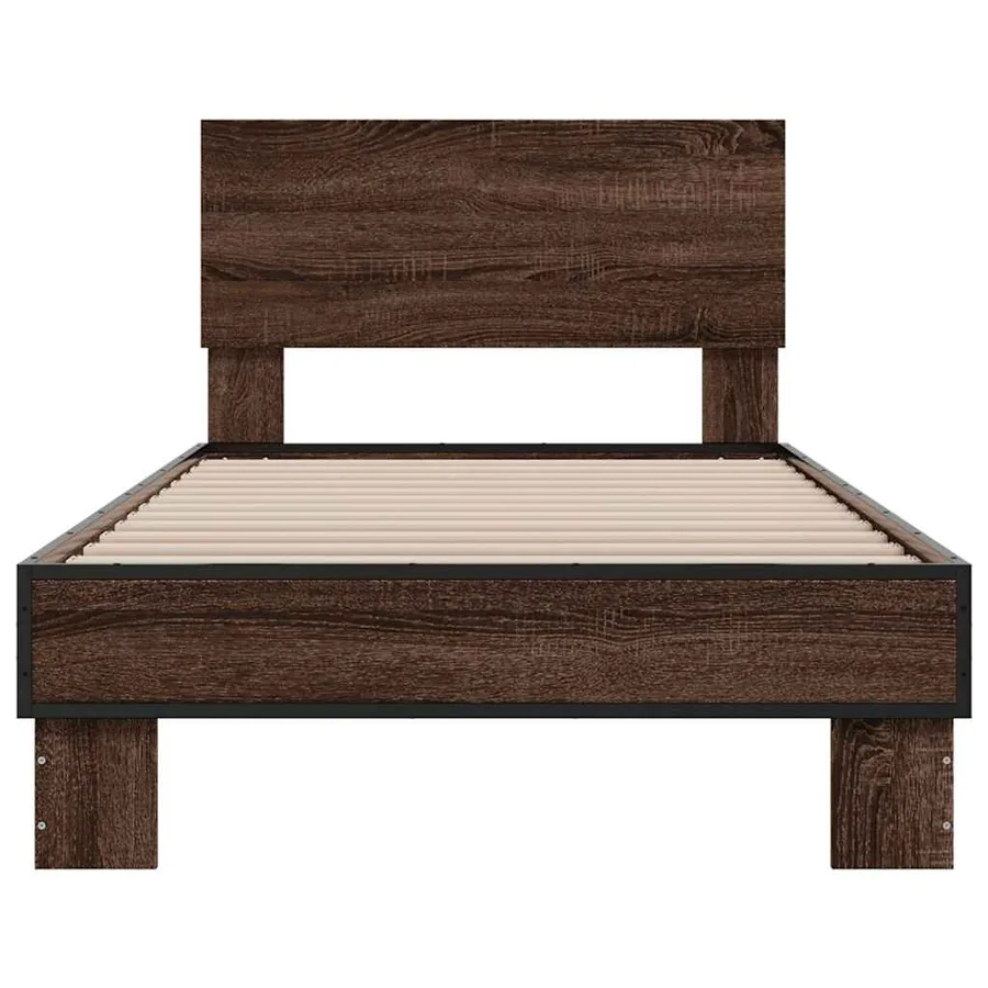 Cadre de lit sans matelas chêne marron 75x190 cm - 4