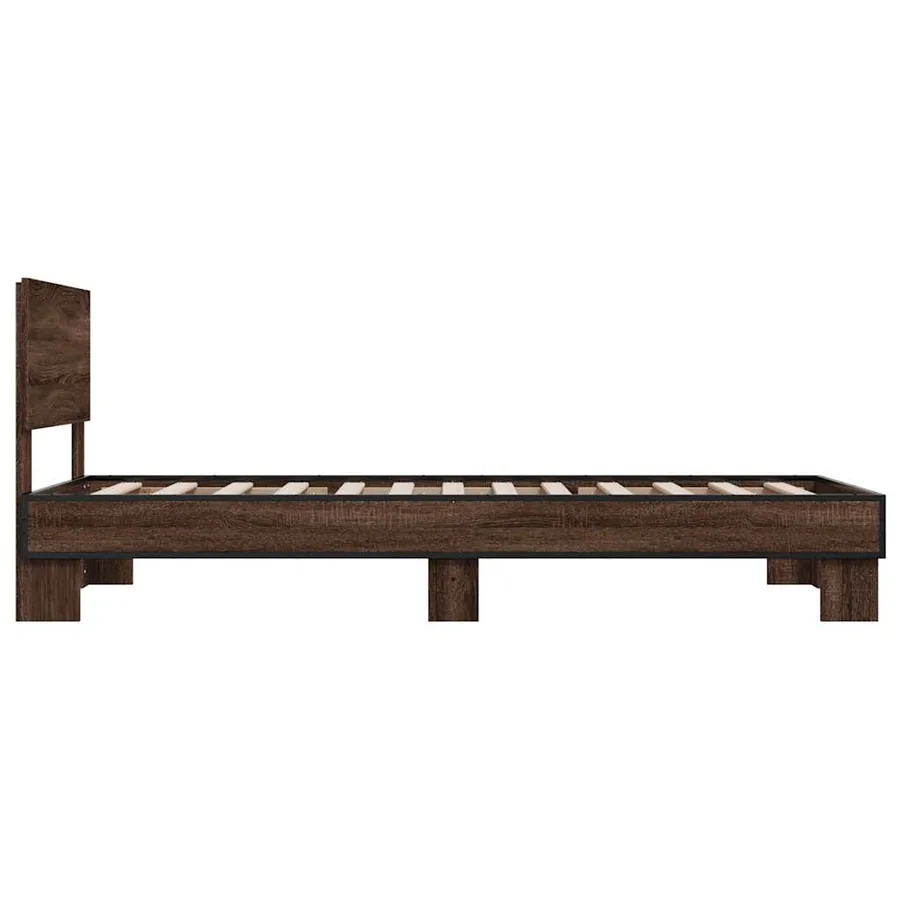 Cadre de lit sans matelas chêne marron 75x190 cm - 5