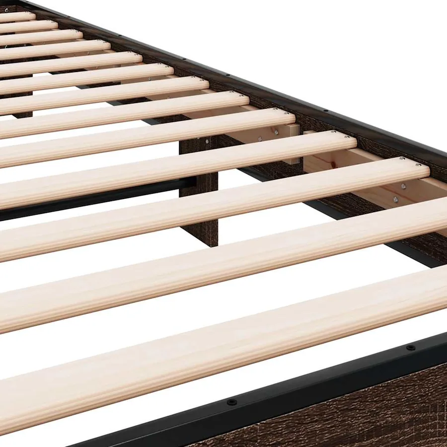 Cadre de lit sans matelas chêne marron 75x190 cm - 7