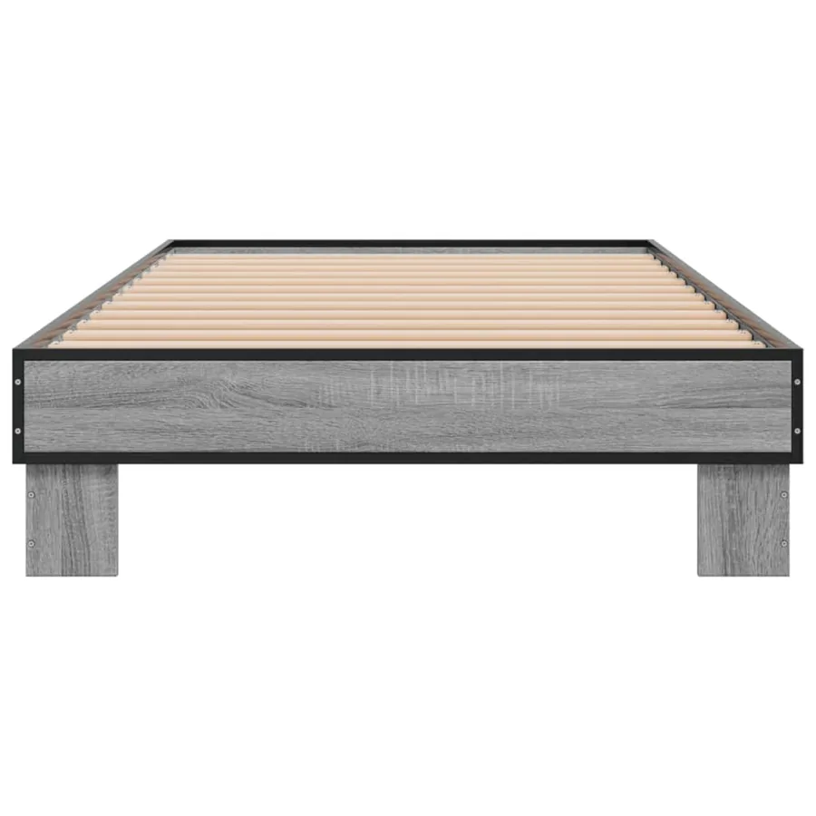 Cadre de lit sans matelas sonoma gris 75x190 cm - 4