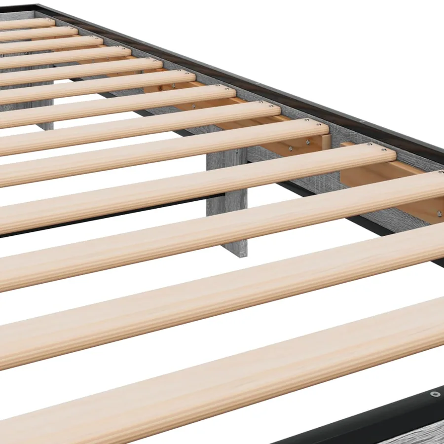 Cadre de lit sans matelas sonoma gris 75x190 cm - 7