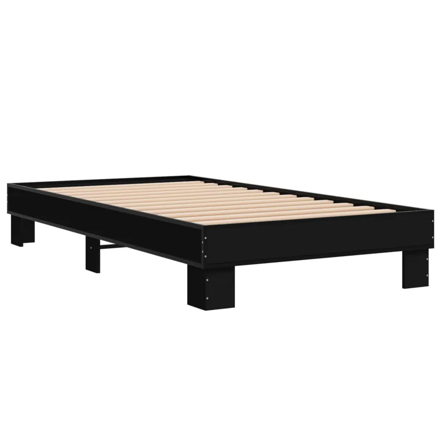 Cadre de lit sans matelas noir 90x190 cm - 3