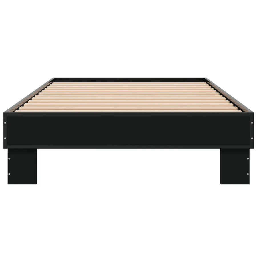 Cadre de lit sans matelas noir 90x190 cm - 4