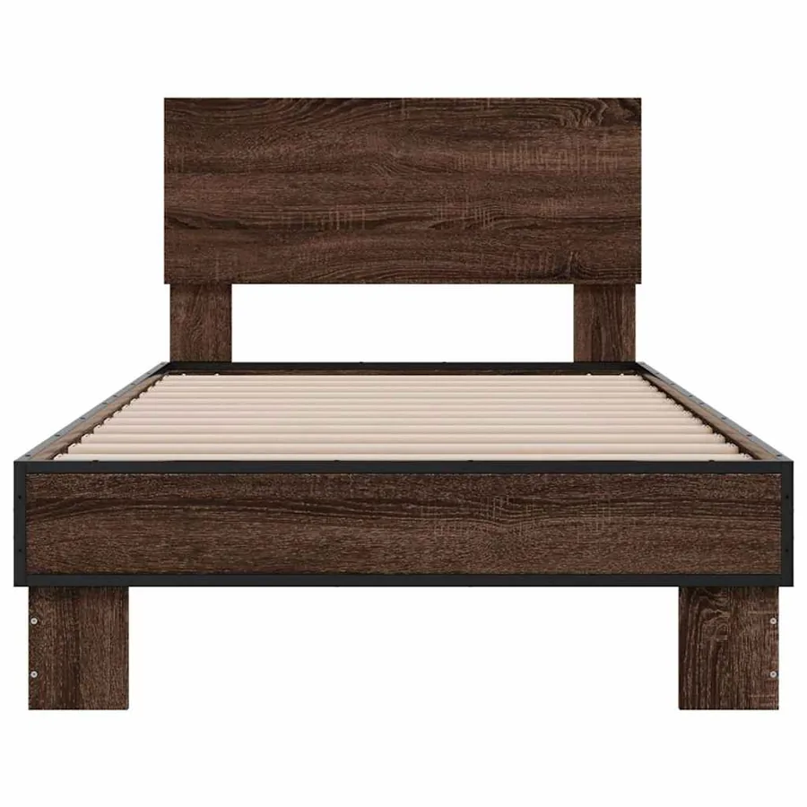 Cadre de lit sans matelas chêne marron 90x190 cm - 4