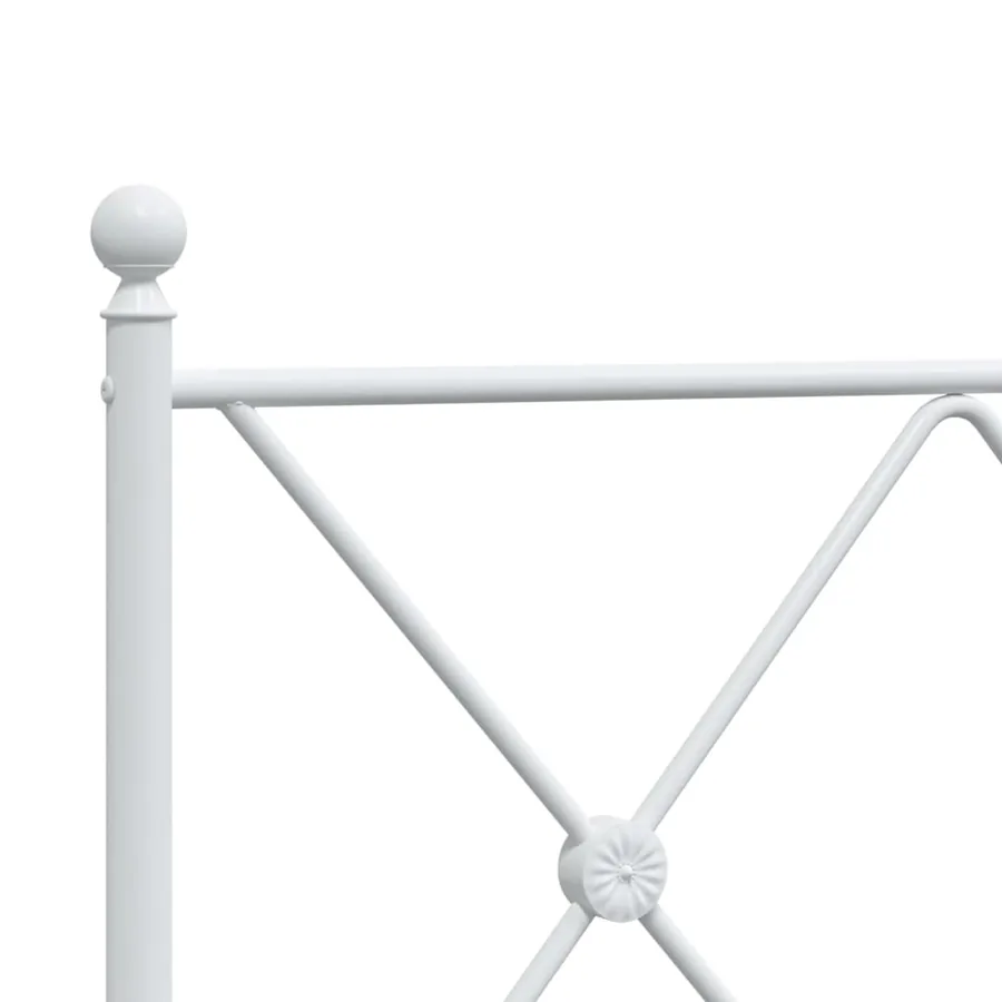 Cadre de lit métal sans matelas avec tête de lit blanc 75x190cm - 7