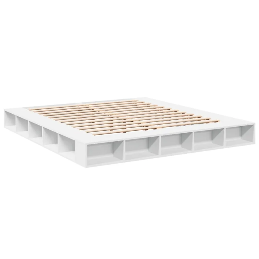 Cadre de lit sans matelas blanc 200x200 cm - 3