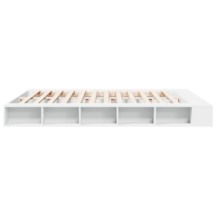 Cadre de lit sans matelas blanc 200x200 cm - 5