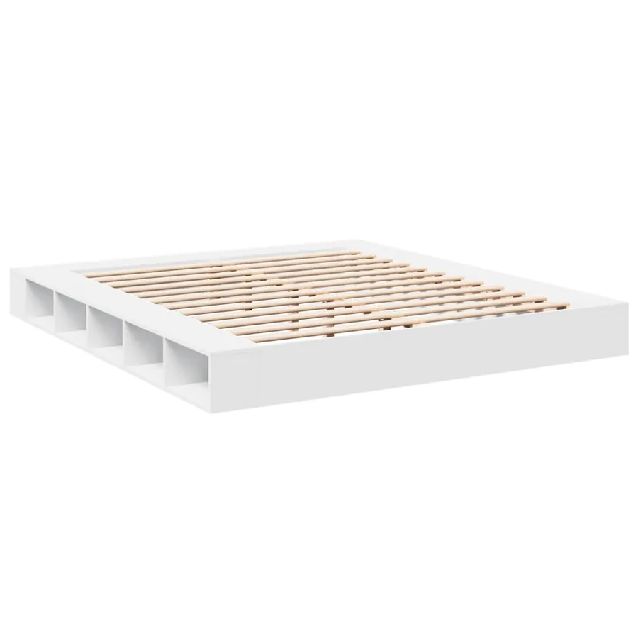 Cadre de lit sans matelas blanc 200x200 cm - 6