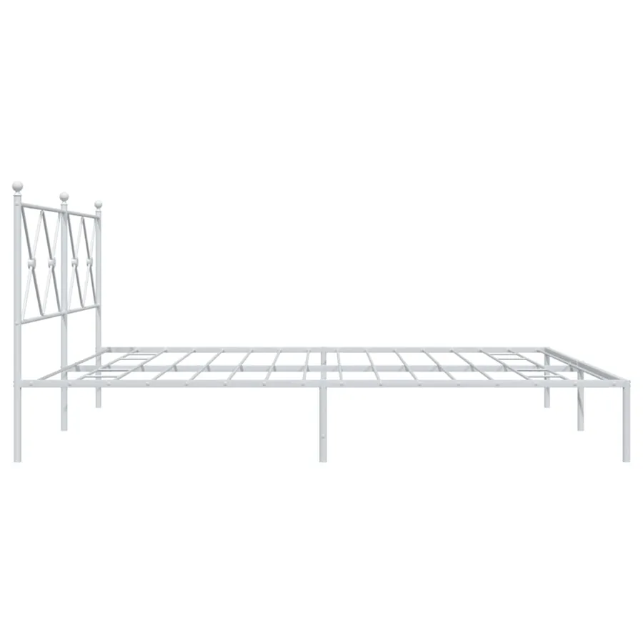 Cadre de lit métal sans matelas et tête de lit blanc 180x200 cm - 5