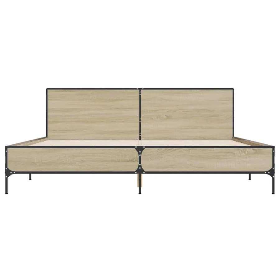 Cadre de lit sans matelas chêne sonoma 200x200 cm - 4