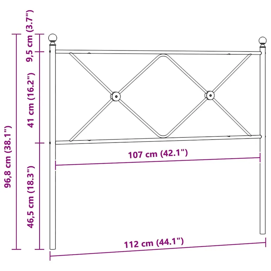 Tête de lit de remplacement métal blanc 100 cm - 6