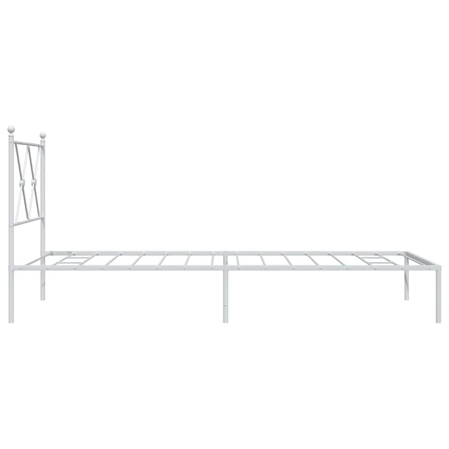 Cadre de lit métal sans matelas avec tête de lit blanc 90x190cm - 5
