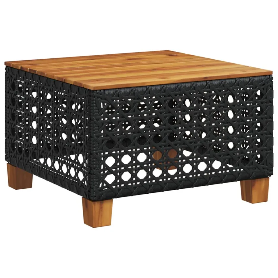Salon de jardin 9 pcs avec coussins noir résine tressée - 5